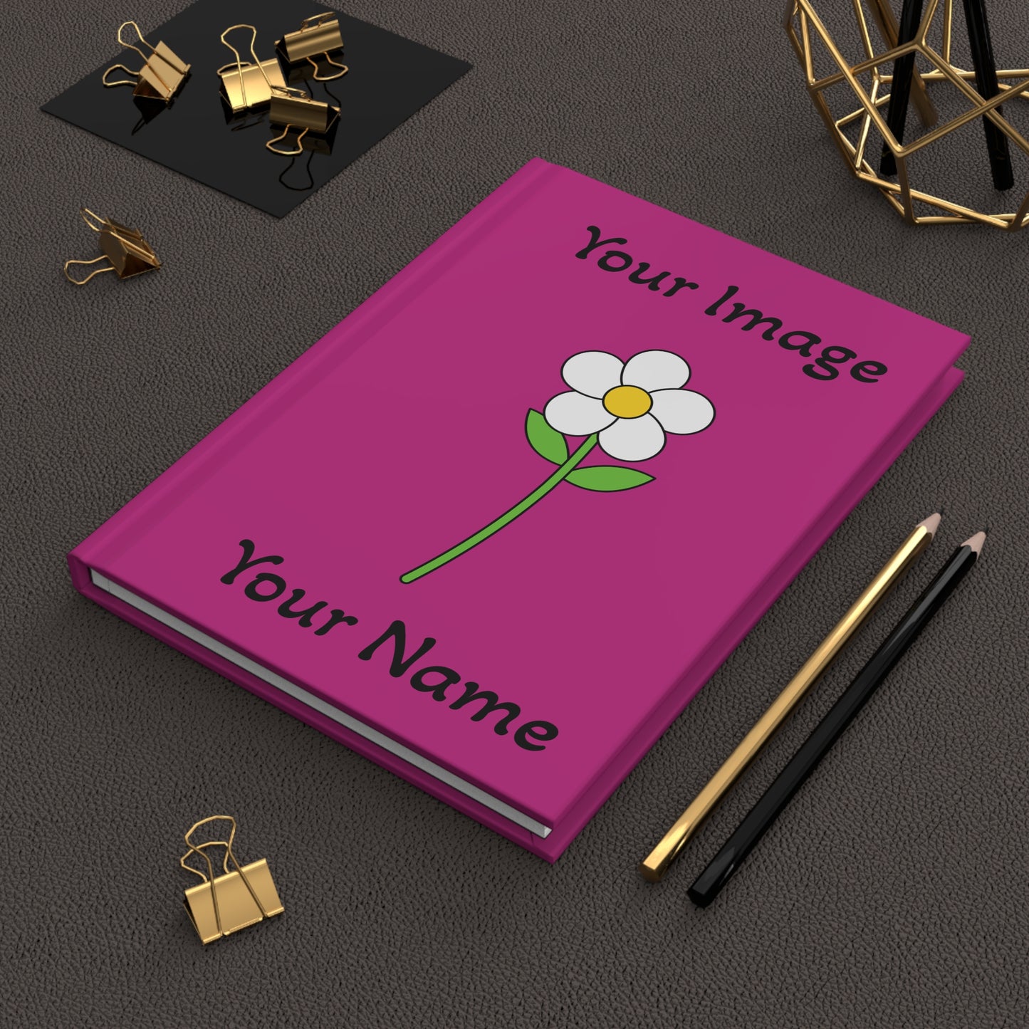 Personalized Floral Hardcover Journal - Custom Name & Image