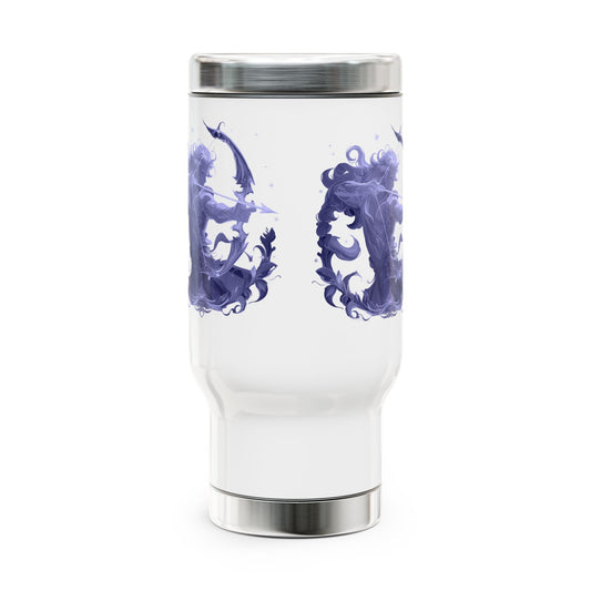 Custom Artistic Stainless Steel Travel Mug, 14oz - Ideal for Coffee Lovers, Unique Gift for Holidays, Outdoor Adventures, and Daily Use