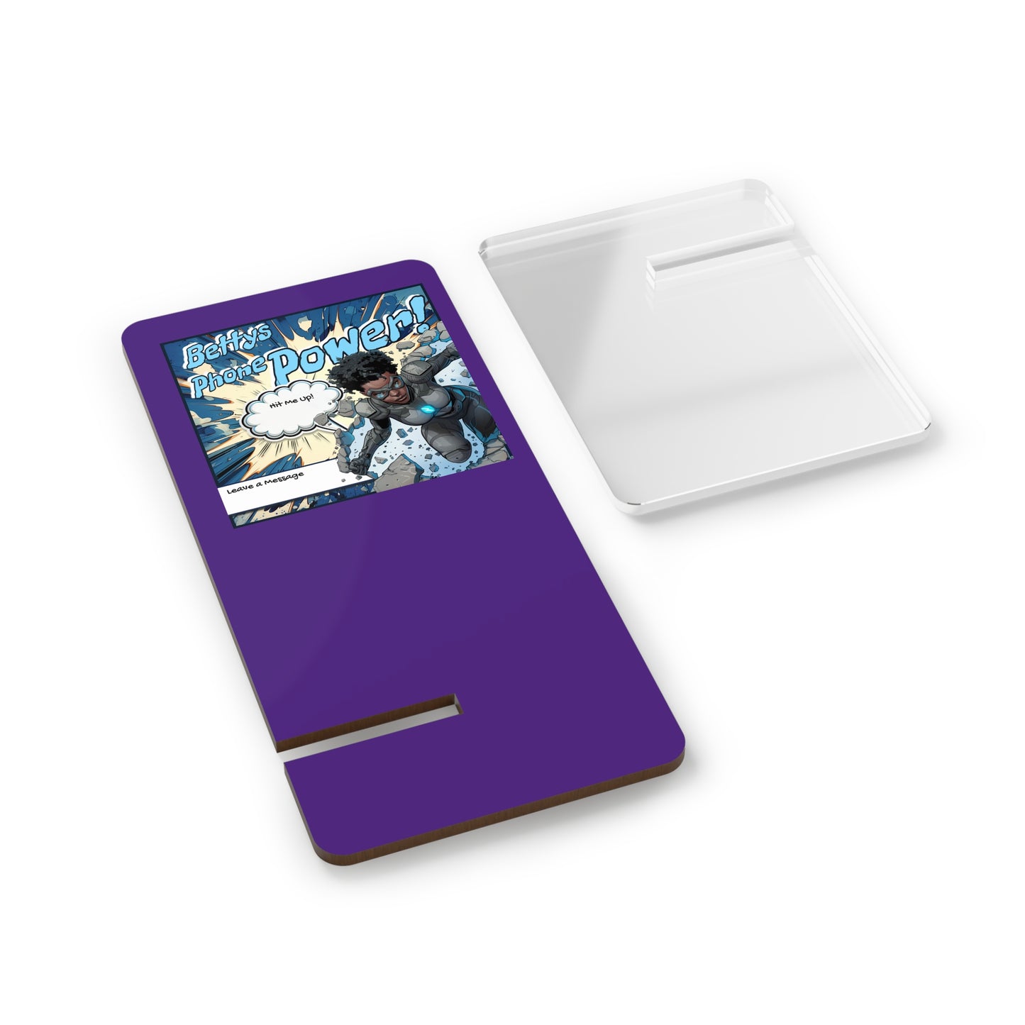 Smartphone Display Stand, Comic Book Style Phone Holder, Desk Organizer, Great for Gifts, Home Office Decor, Personalized Phone Stand