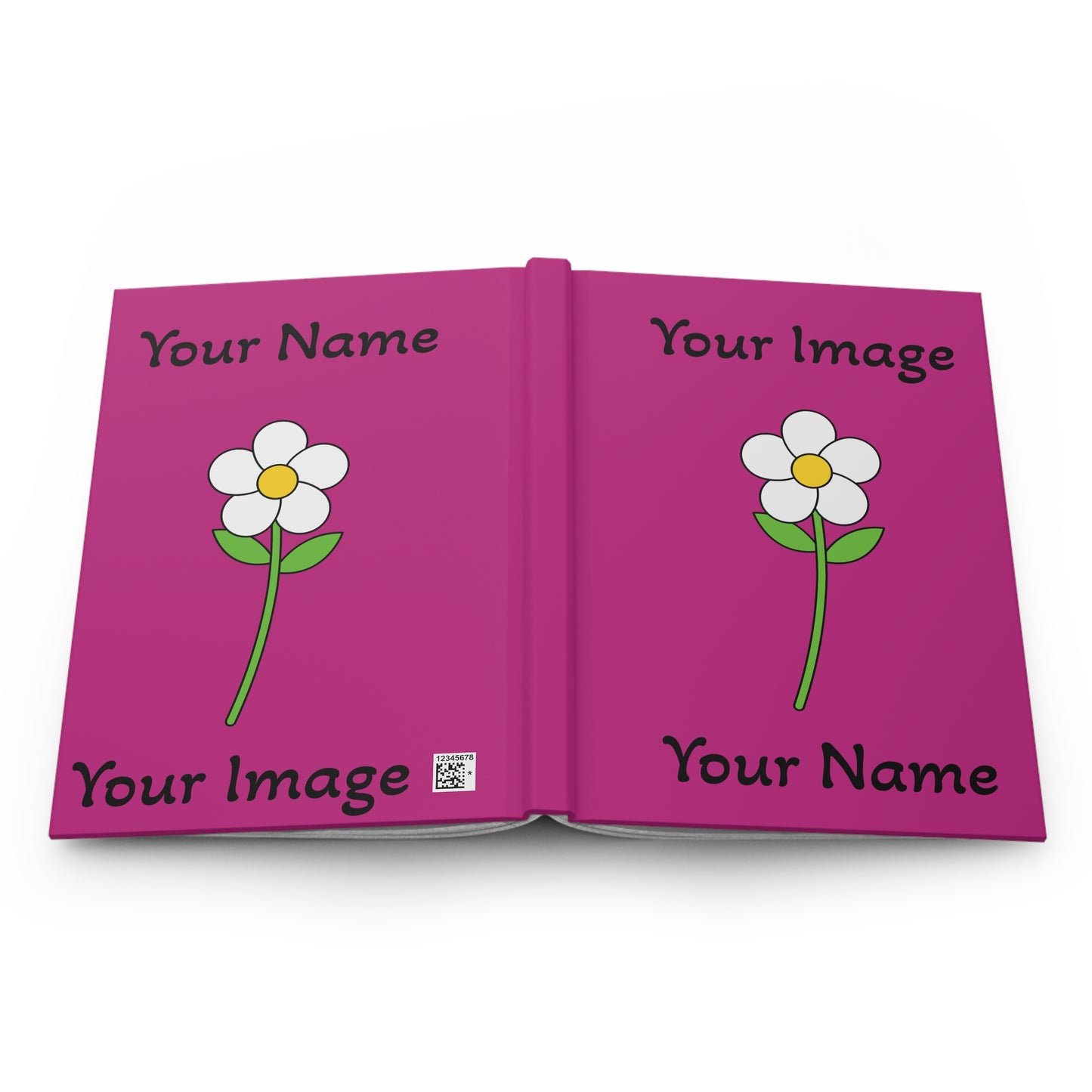 Personalized Floral Hardcover Journal - Custom Name & Image