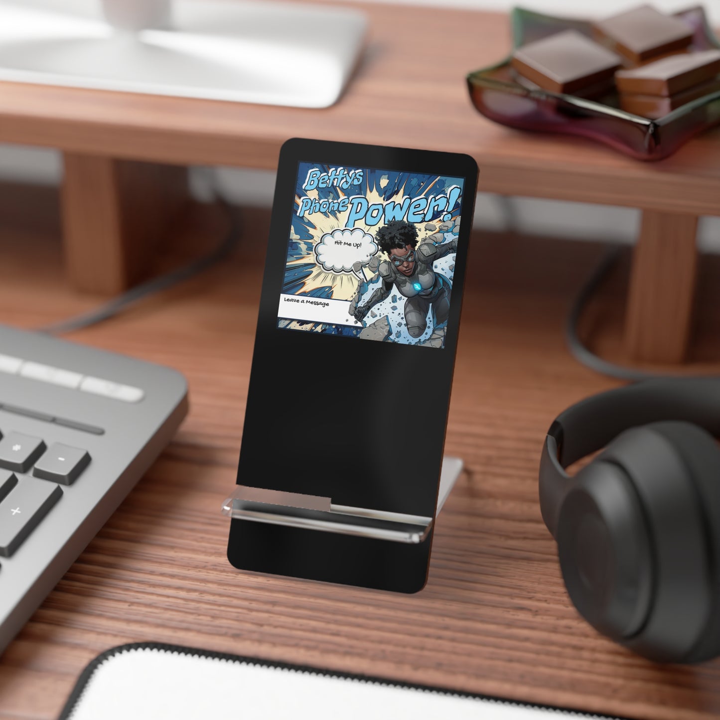 Copy of Copy of Smartphone Display Stand, Comic Book Style Phone Holder, Desk Organizer, Great for Gifts, Home Office Decor, Personalized Phone Stand