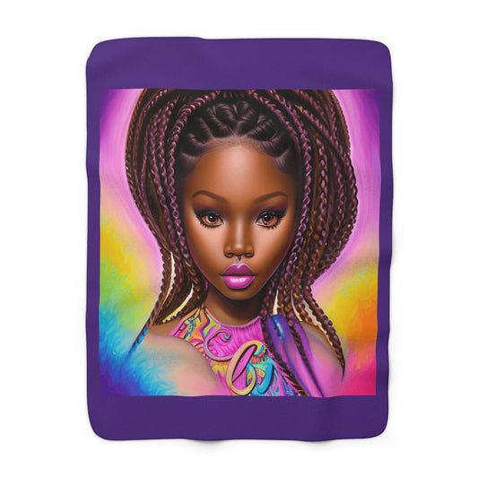 Vibrant Sherpa Fleece Blanket - Cozy Art Throw for Comfort and Style