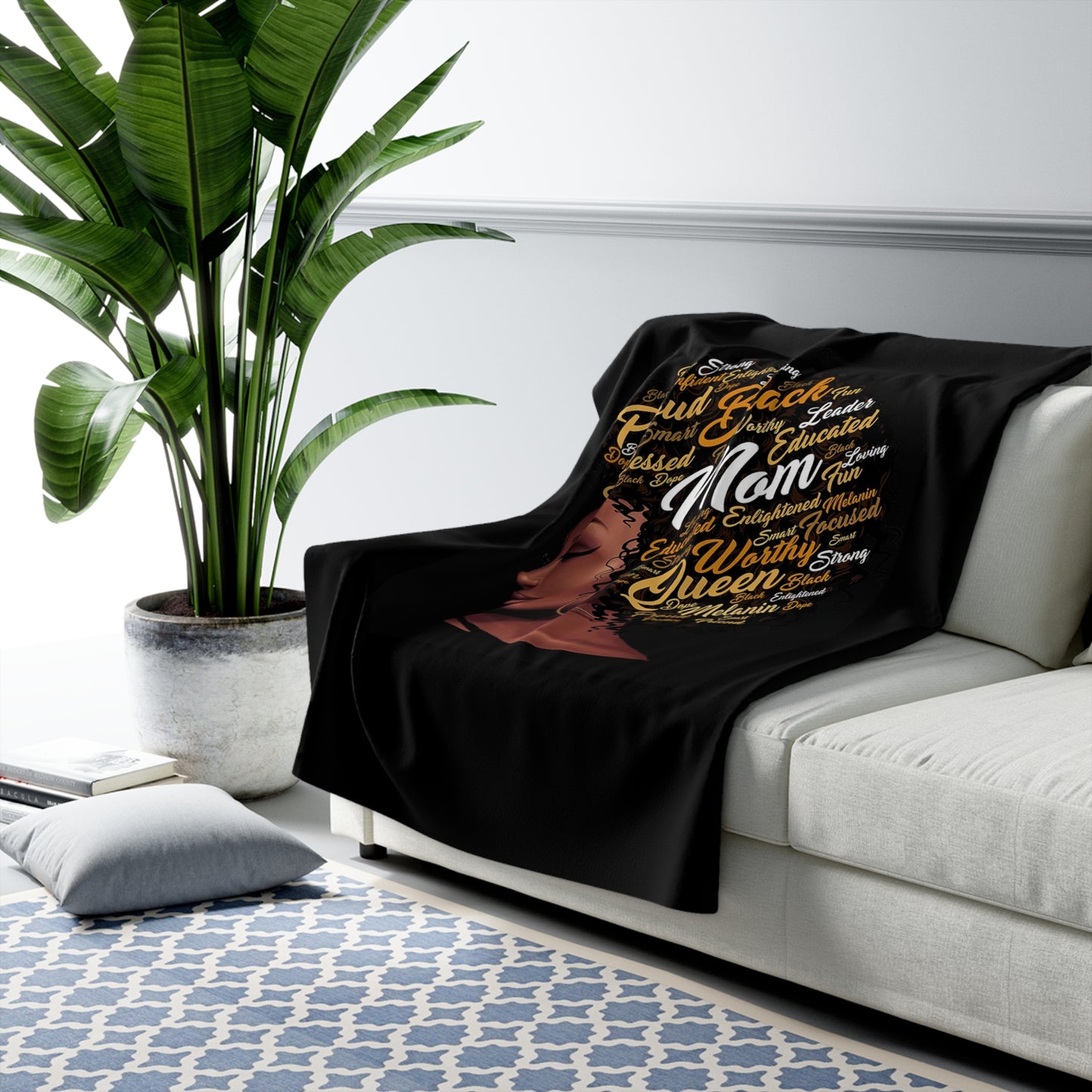 Proud Black Mom Sherpa Fleece Blanket - Cozy Honor Blanket for Celebrating Strength and Love