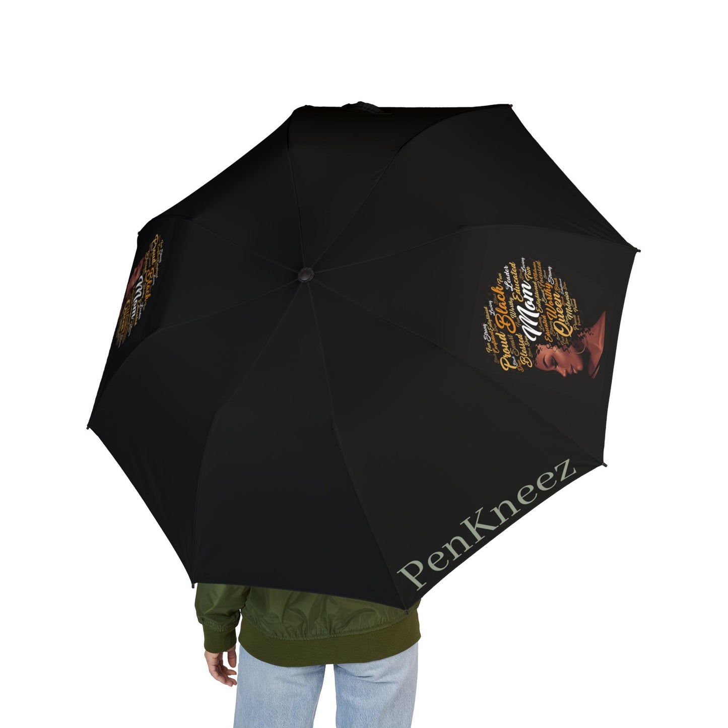 Inspirational Semi-Automatic Foldable Umbrella - Perfect for Rainy Days & Empowering Gifts