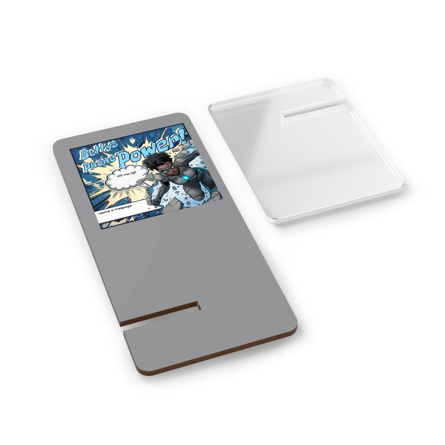 Smartphone Display Stand, Comic Book Style Phone Holder, Desk Organizer, Great for Gifts, Home Office Decor, Personalized Phone Stand