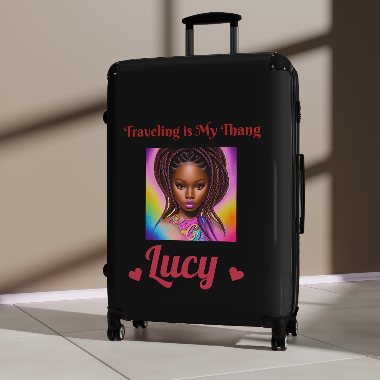 Travel Suitcase - "Traveling is My Thang" Design for Bold Adventurers