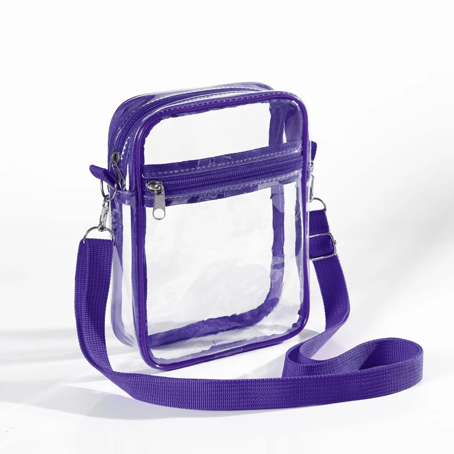 Women Clear Shoulder Bag PVC Concert Transparent Purse Simple Crossbody Bag With Front Pocket Stadium Approved Casual Handbag