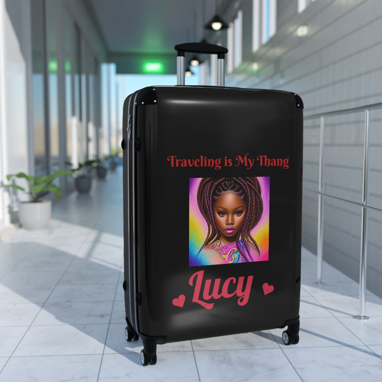 Travel Suitcase - "Traveling is My Thang" Design for Bold Adventurers
