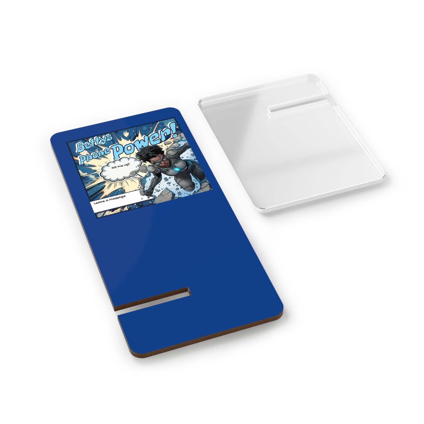 Custom Smartphone Display Stand, Comic Book Style Phone Holder, Desk Organizer, Great for Gifts, Home Office Decor, Personalized Phone Stand