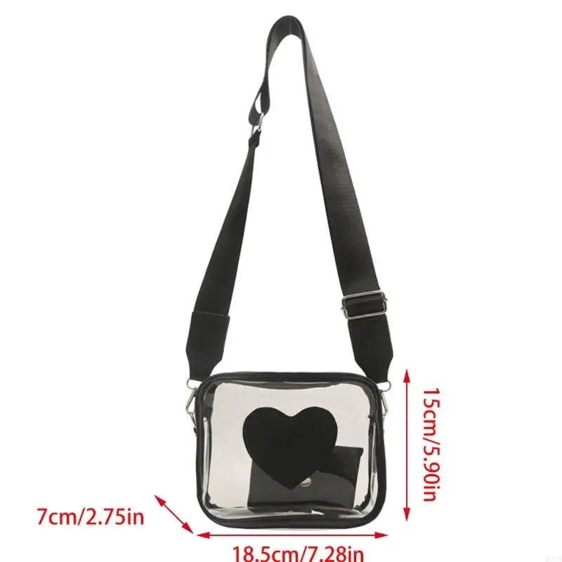 Transparent PVC Bag Clear Crossbody Purse Unique Shoulder Handbag Stadium Approve with PU Wallets Set for Multiple Uses