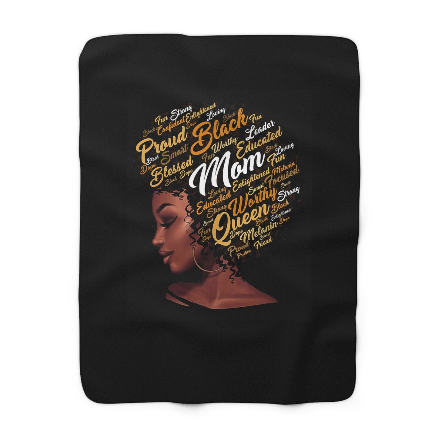 Proud Black Mom Sherpa Fleece Blanket - Cozy Honor Blanket for Celebrating Strength and Love