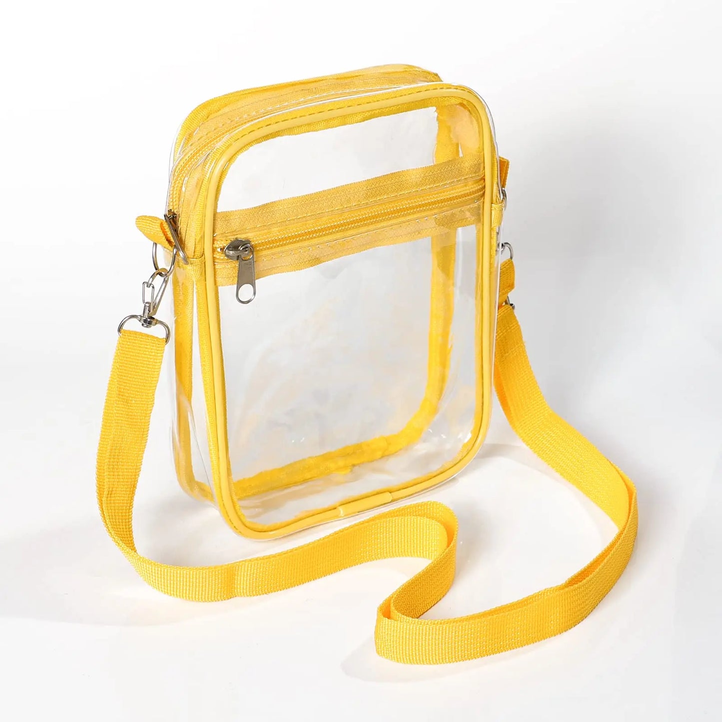 Women Clear Shoulder Bag PVC Concert Transparent Purse Simple Crossbody Bag With Front Pocket Stadium Approved Casual Handbag
