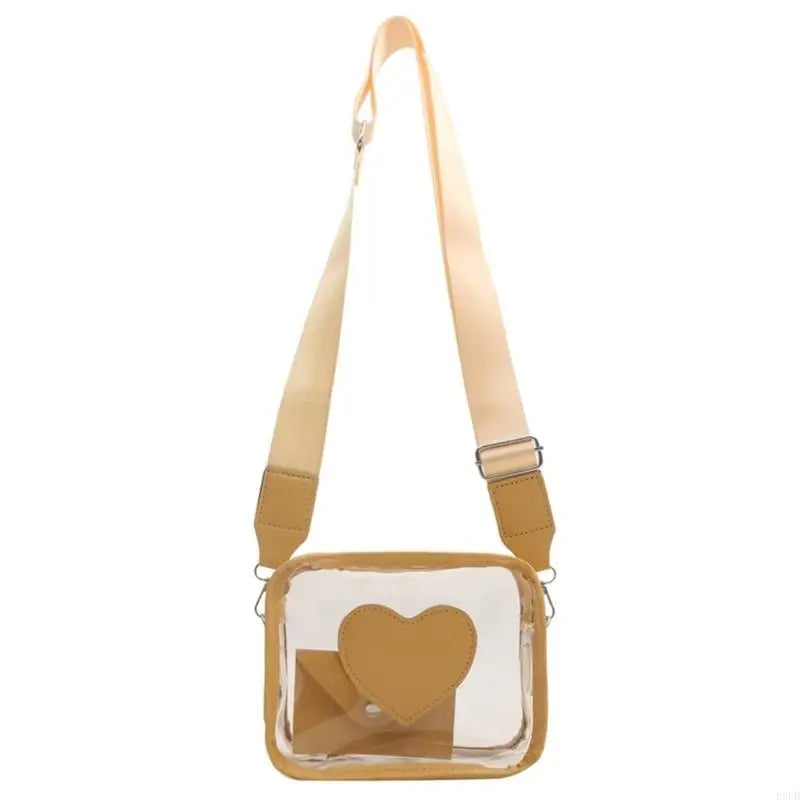 Transparent PVC Bag Clear Crossbody Purse Unique Shoulder Handbag Stadium Approve with PU Wallets Set for Multiple Uses