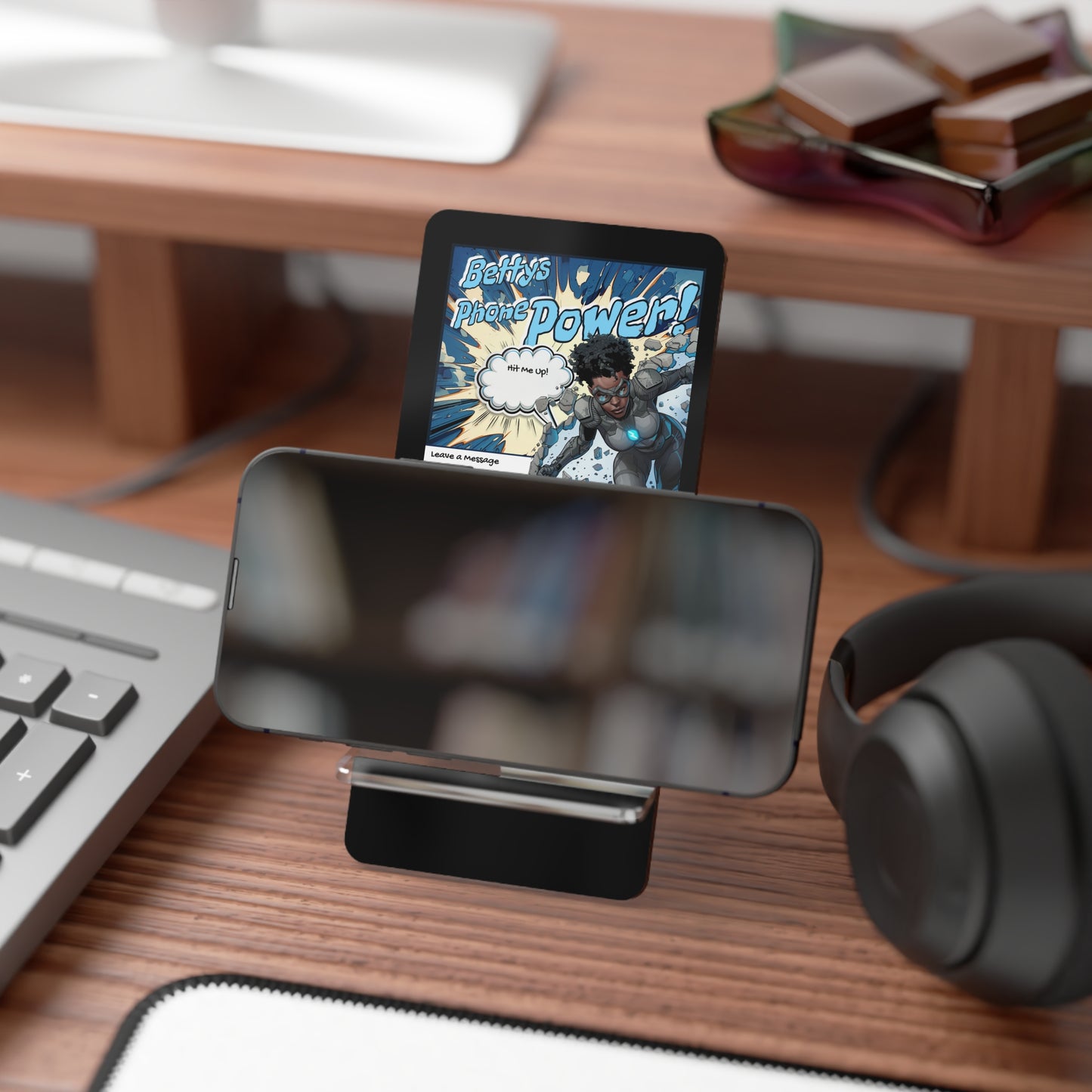 Copy of Copy of Smartphone Display Stand, Comic Book Style Phone Holder, Desk Organizer, Great for Gifts, Home Office Decor, Personalized Phone Stand