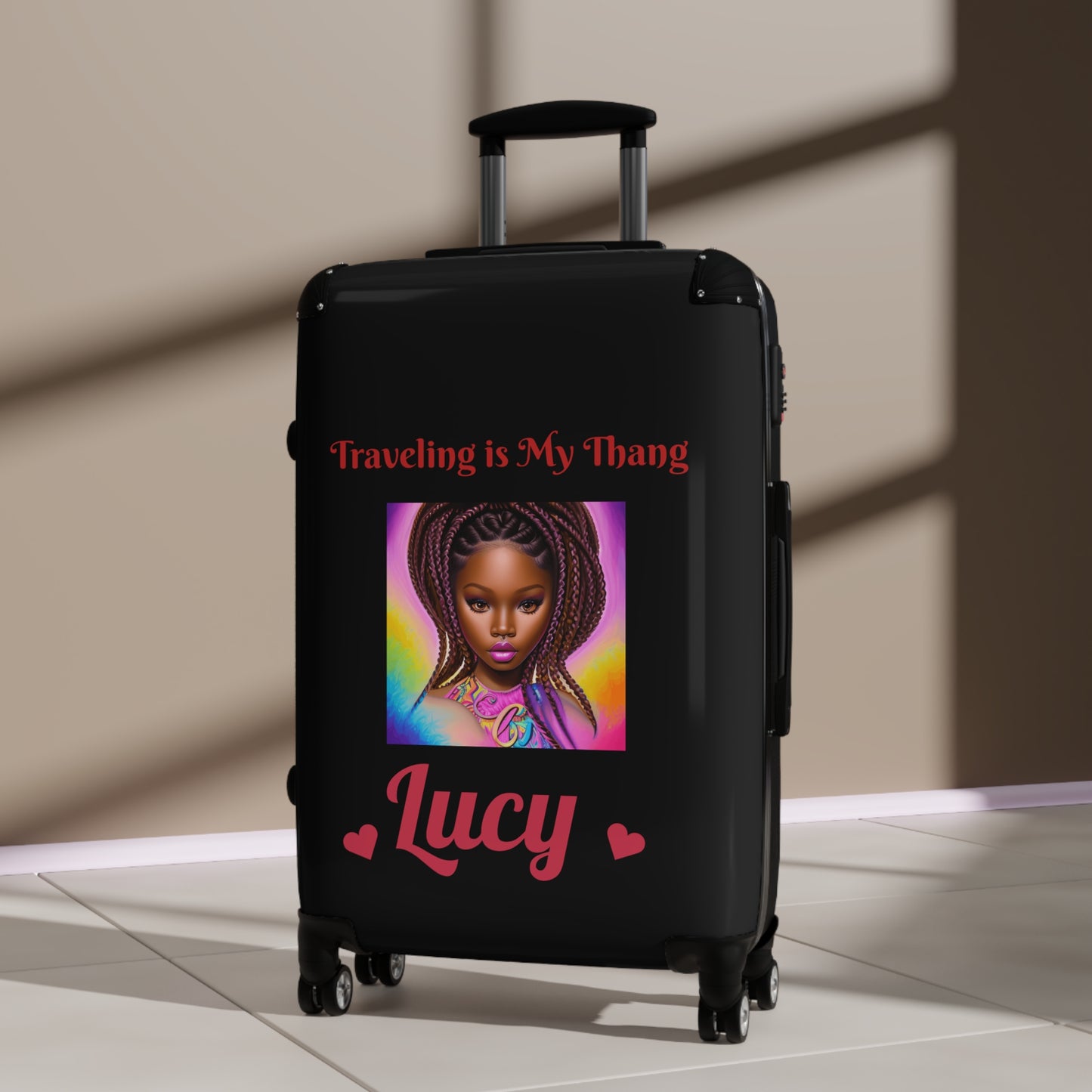 Travel Suitcase - "Traveling is My Thang" Design for Bold Adventurers