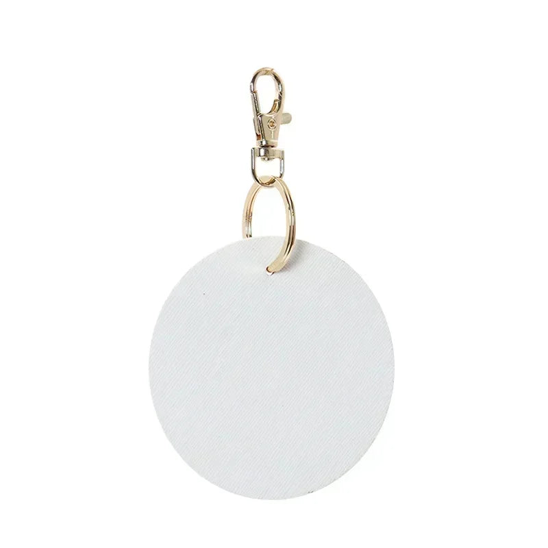 Custom Logo Round Leather Keychain
