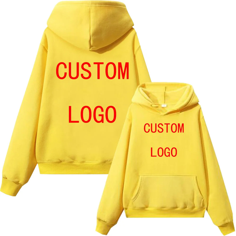 Men Women Hoodie Custom Logo Hoodie Sweatshirt Pullover Tops Streetwear