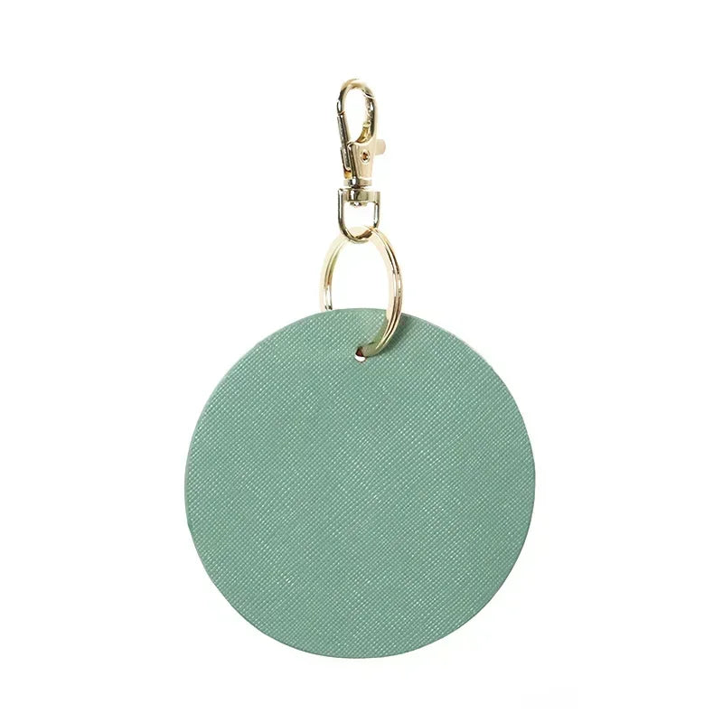 Custom Logo Round Leather Keychain