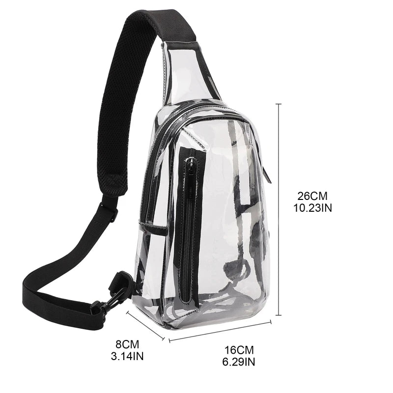 Clear Sling Bag PVC Crossbody Shoulder Bags Transparent Casual Chest Phone for Women Men