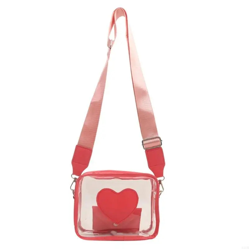 Transparent PVC Bag Clear Crossbody Purse Unique Shoulder Handbag Stadium Approve with PU Wallets Set for Multiple Uses
