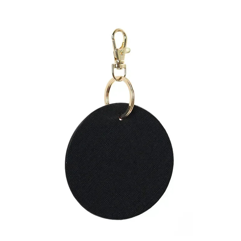 Custom Logo Round Leather Keychain