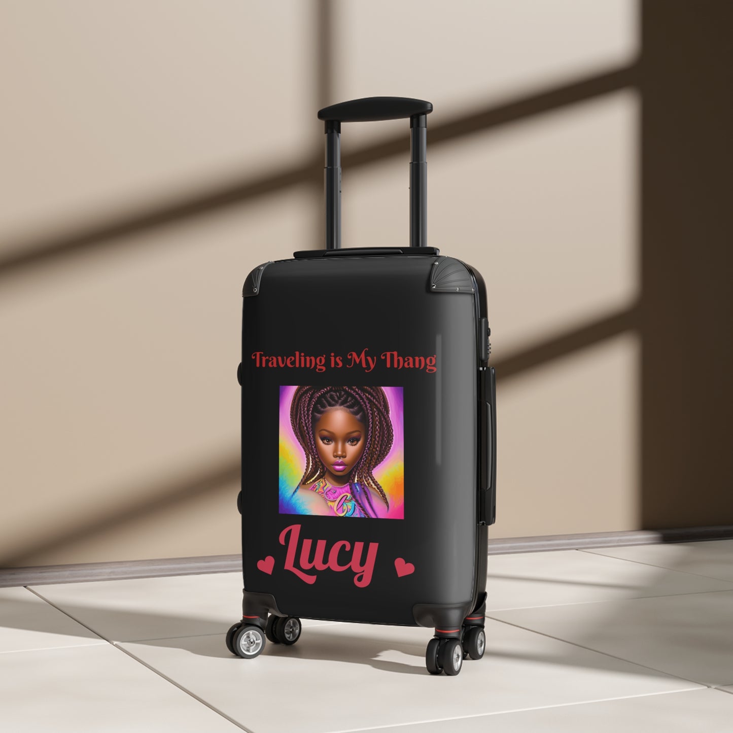 Travel Suitcase - "Traveling is My Thang" Design for Bold Adventurers