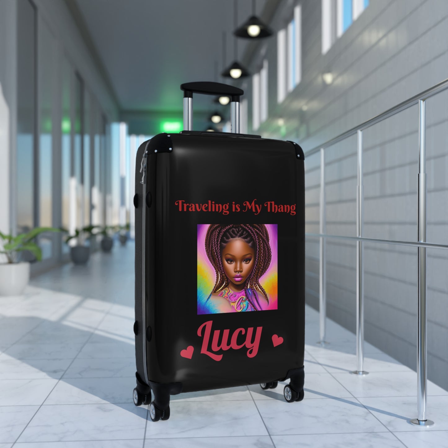 Travel Suitcase - "Traveling is My Thang" Design for Bold Adventurers