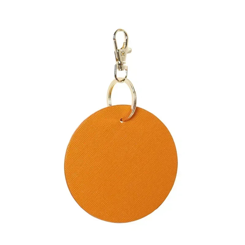 Custom Logo Round Leather Keychain