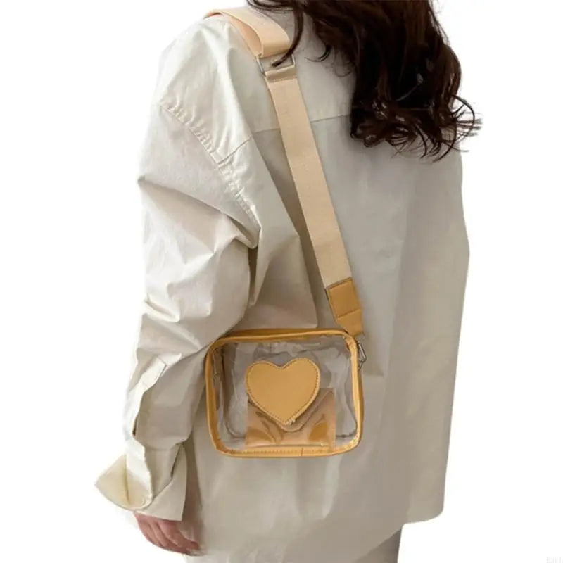 Transparent PVC Bag Clear Crossbody Purse Unique Shoulder Handbag Stadium Approve with PU Wallets Set for Multiple Uses
