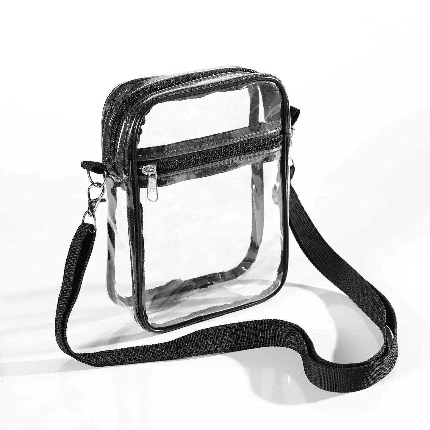 Women Clear Shoulder Bag PVC Concert Transparent Purse Simple Crossbody Bag With Front Pocket Stadium Approved Casual Handbag