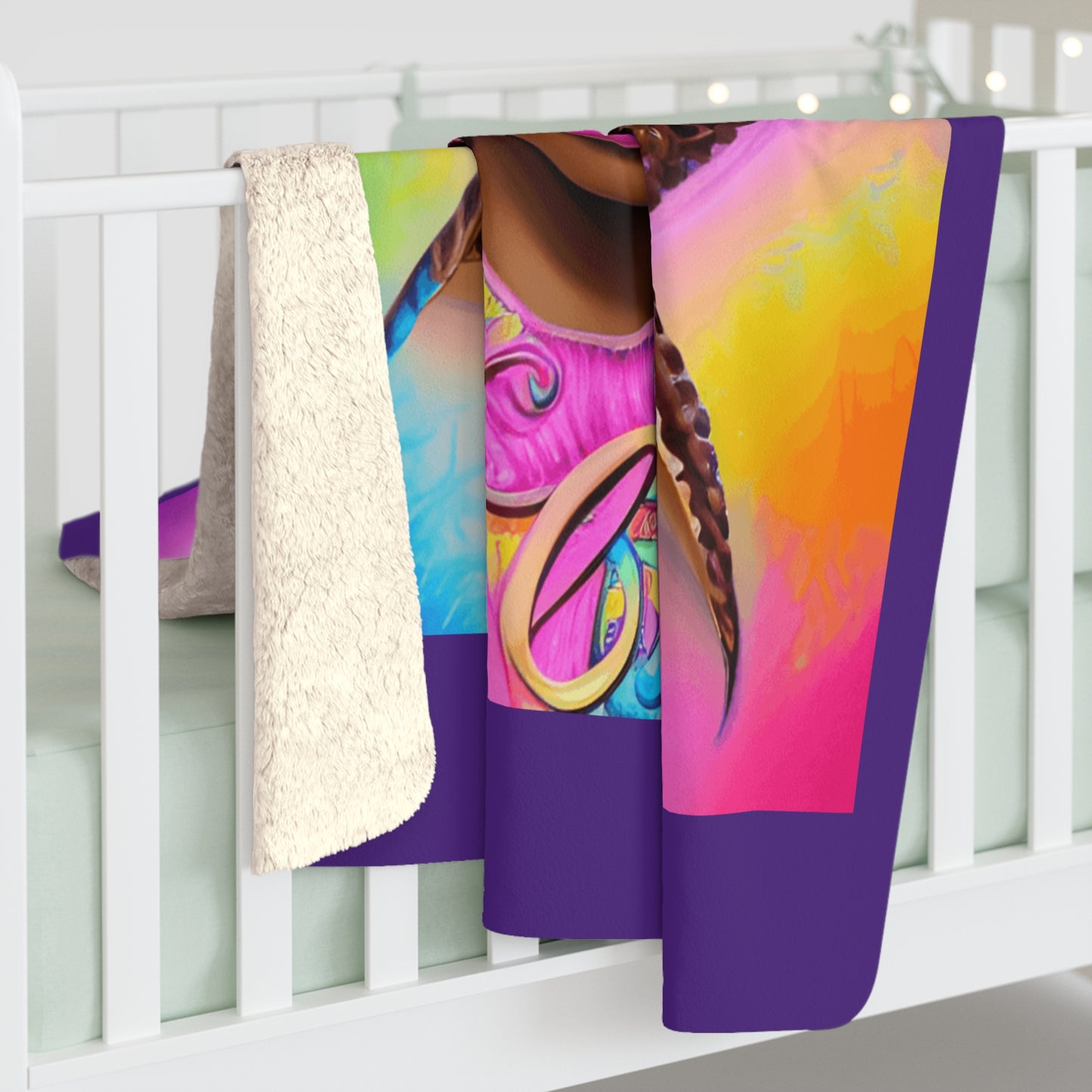 Vibrant Sherpa Fleece Blanket - Cozy Art Throw for Comfort and Style
