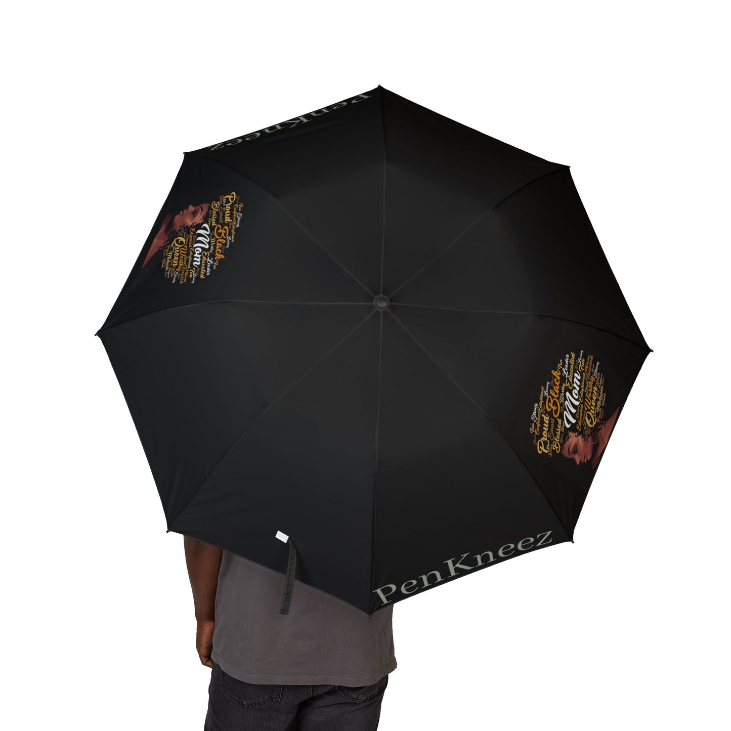 Inspirational Semi-Automatic Foldable Umbrella - Perfect for Rainy Days & Empowering Gifts