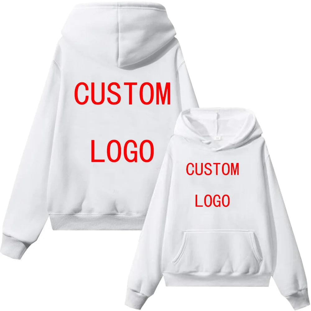 Men Women Hoodie Custom Logo Hoodie Sweatshirt Pullover Tops Streetwear