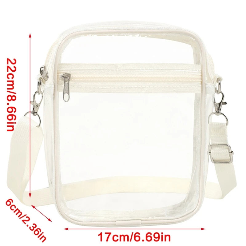 Women Bag Clear Shoulder Bag PVC Crossbody Bag Festival Bag Fashion Bag Stadium Approve Storage Bag
