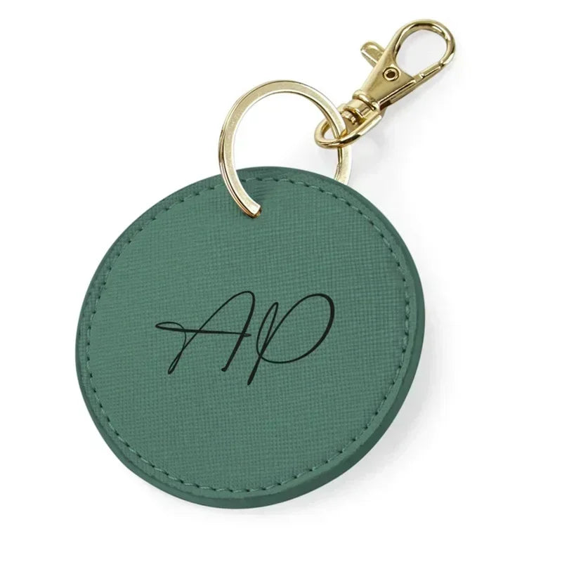 Custom Logo Round Leather Keychain