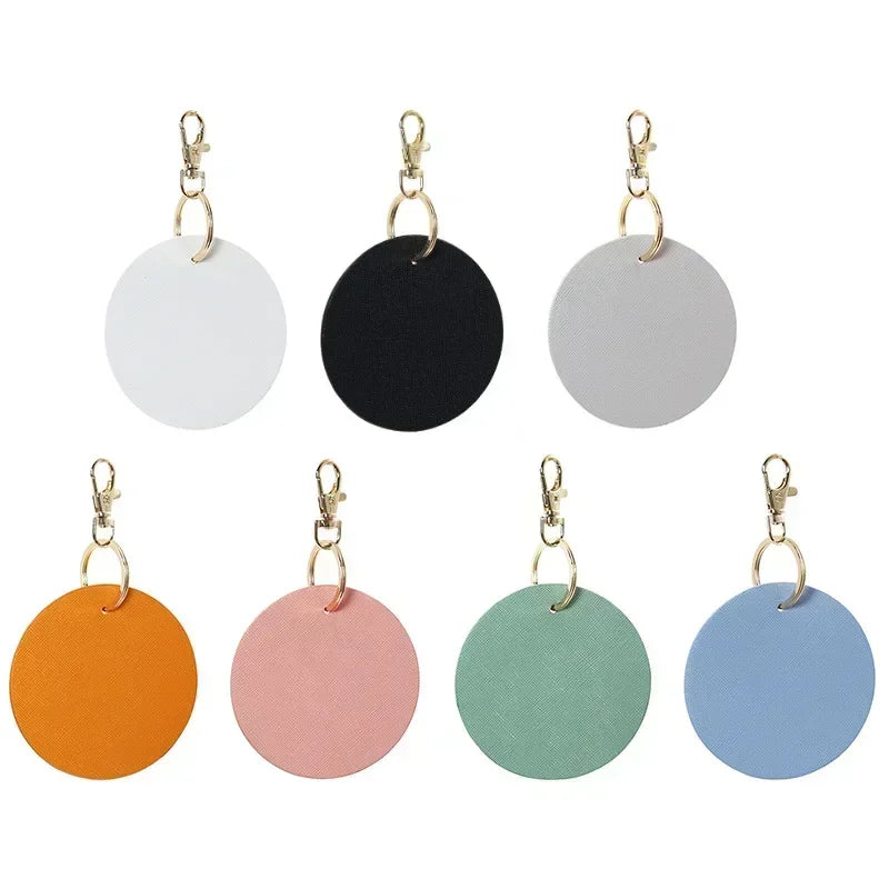 Custom Logo Round Leather Keychain