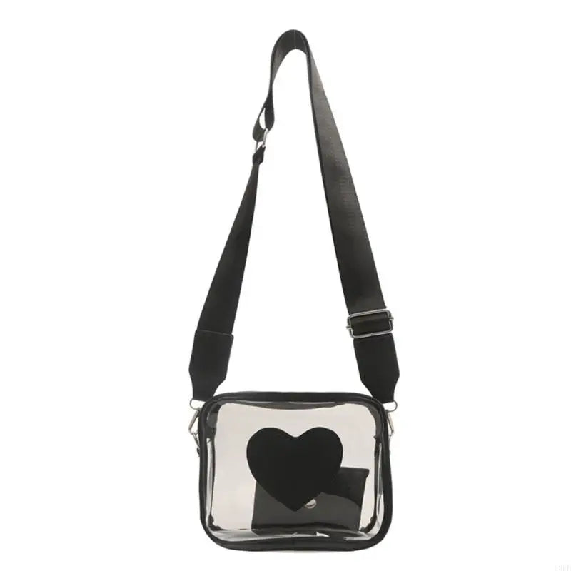 Transparent PVC Bag Clear Crossbody Purse Unique Shoulder Handbag Stadium Approve with PU Wallets Set for Multiple Uses