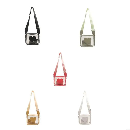 Transparent PVC Bag Clear Crossbody Purse Unique Shoulder Handbag Stadium Approve with PU Wallets Set for Multiple Uses