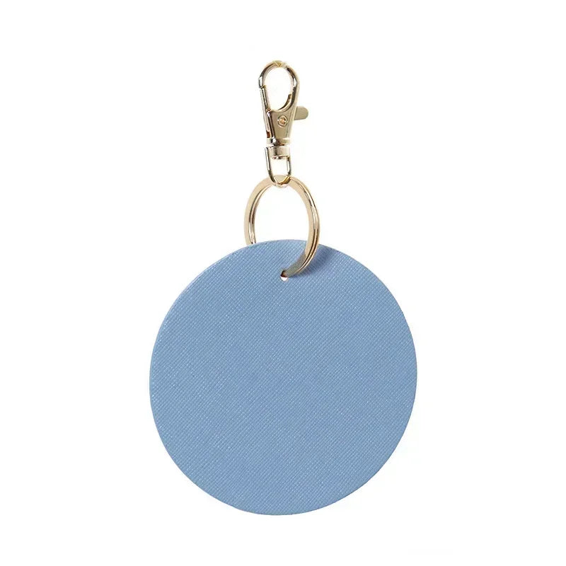 Custom Logo Round Leather Keychain