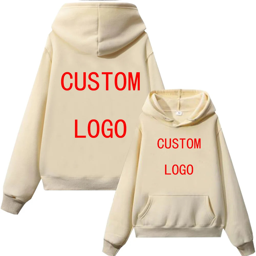 Men Women Hoodie Custom Logo Hoodie Sweatshirt Pullover Tops Streetwear