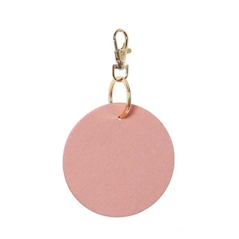 Custom Logo Round Leather Keychain