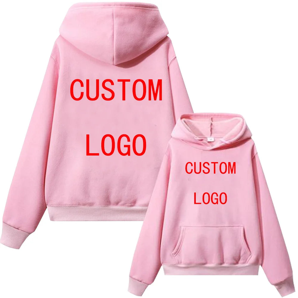 Men Women Hoodie Custom Logo Hoodie Sweatshirt Pullover Tops Streetwear