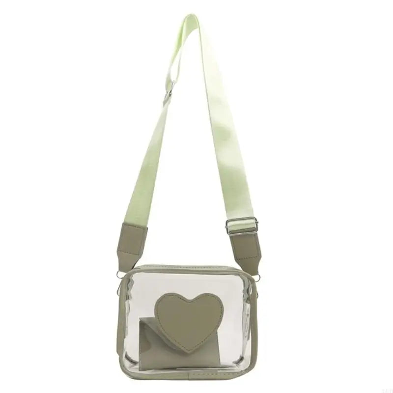 Transparent PVC Bag Clear Crossbody Purse Unique Shoulder Handbag Stadium Approve with PU Wallets Set for Multiple Uses