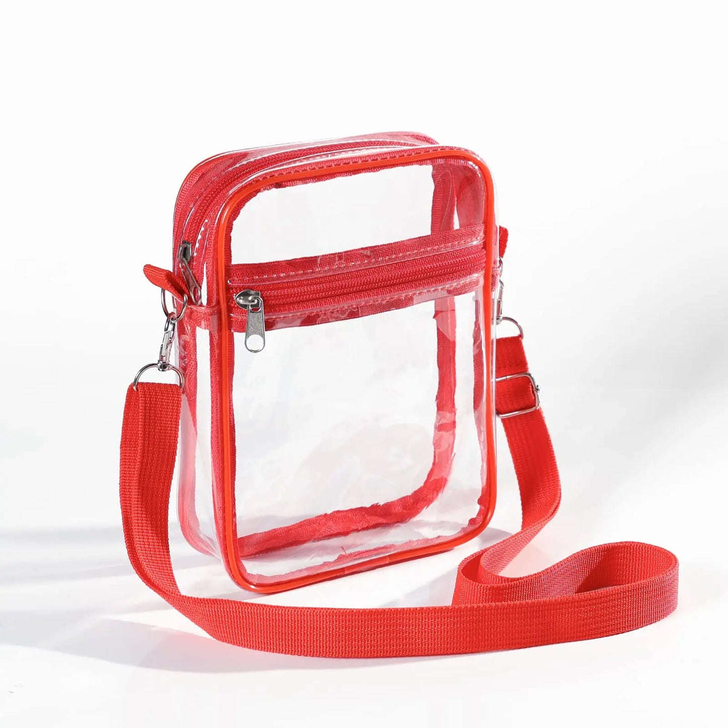 Women Clear Shoulder Bag PVC Concert Transparent Purse Simple Crossbody Bag With Front Pocket Stadium Approved Casual Handbag